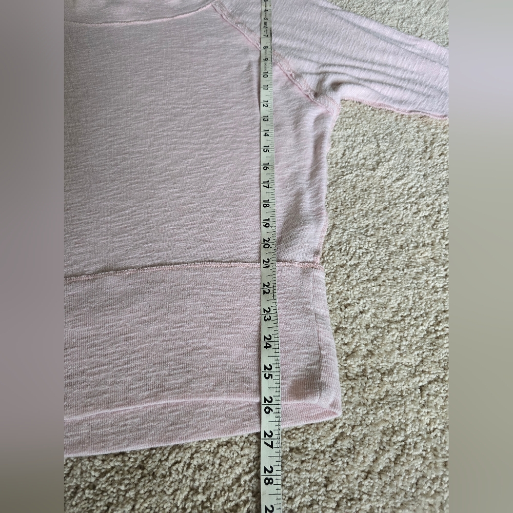 Free People Womens Small Light Pink Off The Shoulder Sweatshirt Top - Picture 4 of 7